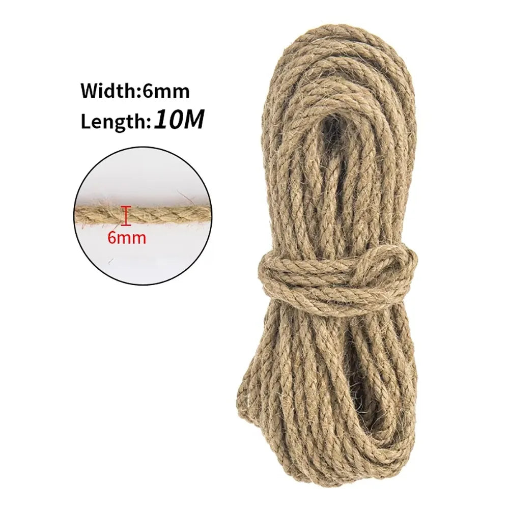1Roll Tree Scratching Post Natural Sisal Rope Toy Cats Paw Claw DIY Cat Scratcher Rope 10M Pet Supplies Furniture Protector