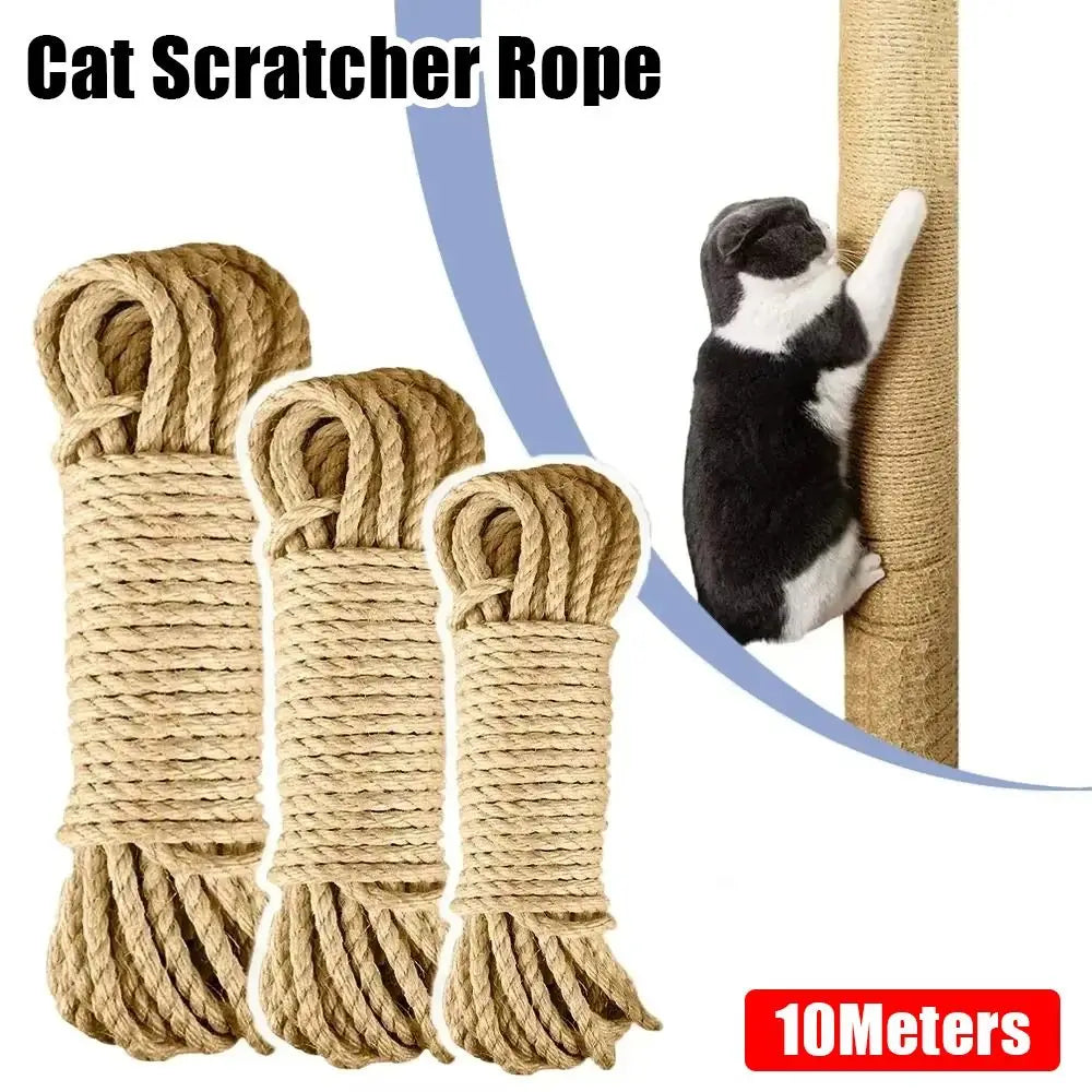 1Roll Tree Scratching Post Natural Sisal Rope Toy Cats Paw Claw DIY Cat Scratcher Rope 10M Pet Supplies Furniture Protector