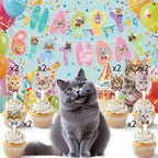 Pet Cats Happy Birthday Party Decoration Banner Happy Birthday Cake Topper Party Decor Garland for Cat Birthday Decor Supplie