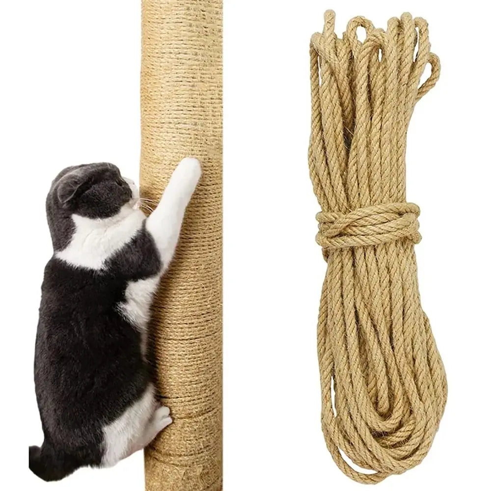 1Roll Tree Scratching Post Natural Sisal Rope Toy Cats Paw Claw DIY Cat Scratcher Rope 10M Pet Supplies Furniture Protector
