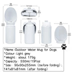 550ml Folding Pet Outdoor Walking Mug Portable Travel Water Bottle Puppy Cats Dogs Drinking Water Dispenser Cup Supplies