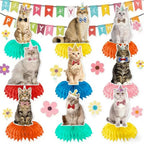 Pet Cats Happy Birthday Party Decoration Banner Happy Birthday Cake Topper Party Decor Garland for Cat Birthday Decor Supplie