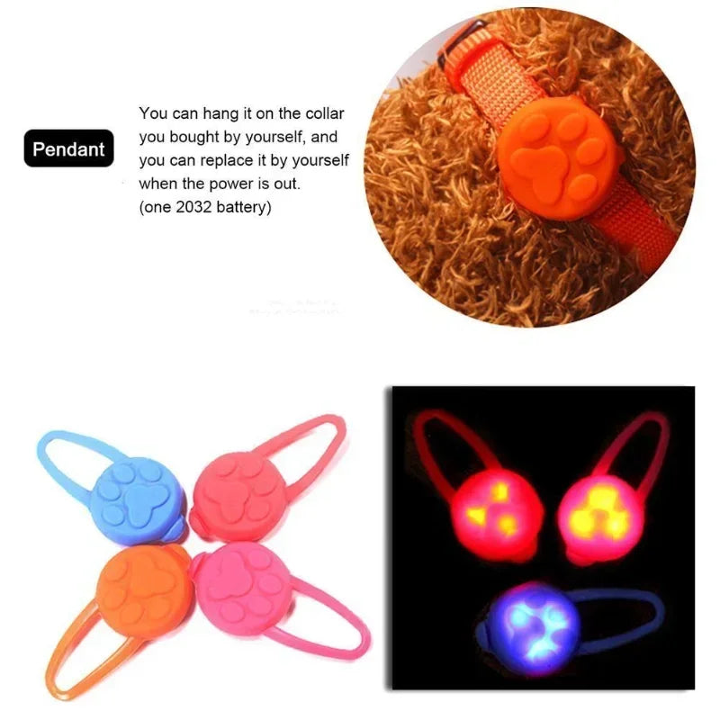 1Pc Pet LED Flashlight Pendant for Dogs Cats Night Glowing Safety Collar Accessory Luminous Bright Pet Night Safety Supplies