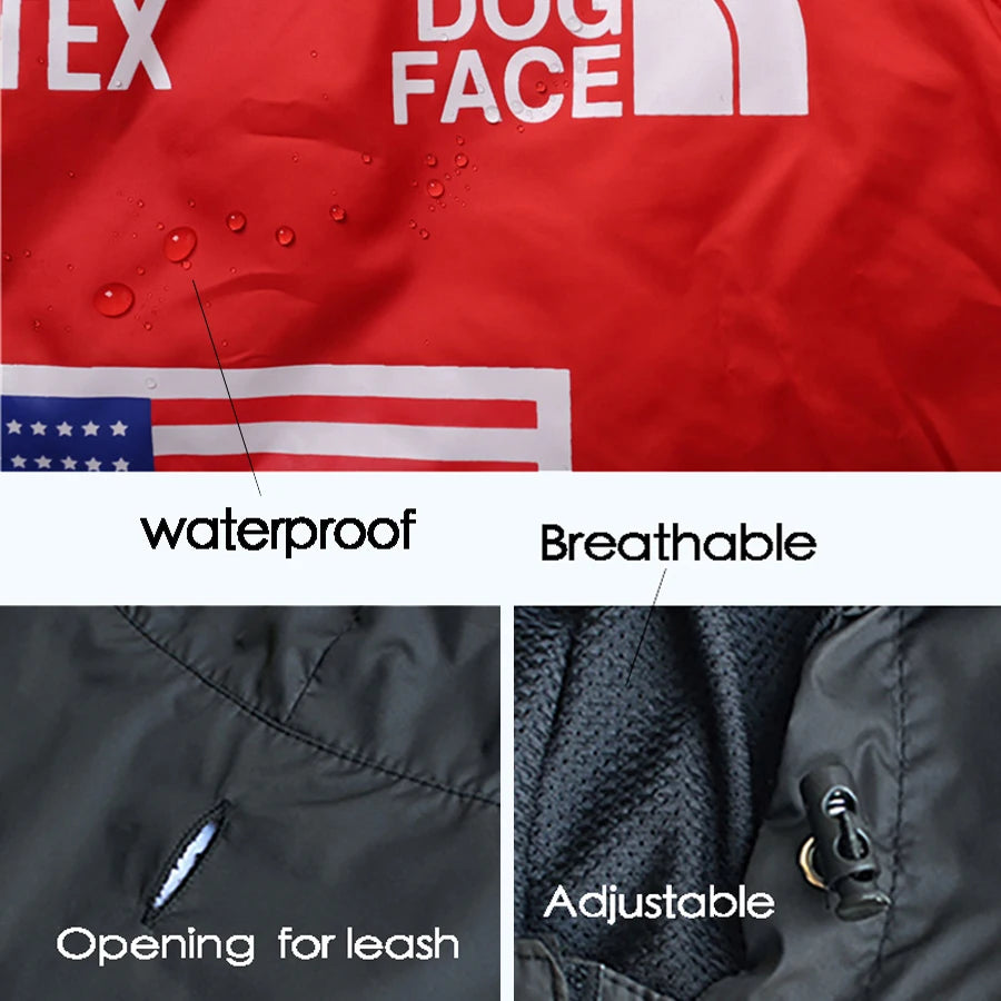 Pet Dog Waterproof Coat Dog Raincoat Reflective Dog Outdoor Clothes Hooded Jacket for Small Medium Large Dog Pet Supplies