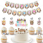 Pet Cats Happy Birthday Party Decoration Banner Happy Birthday Cake Topper Party Decor Garland for Cat Birthday Decor Supplie