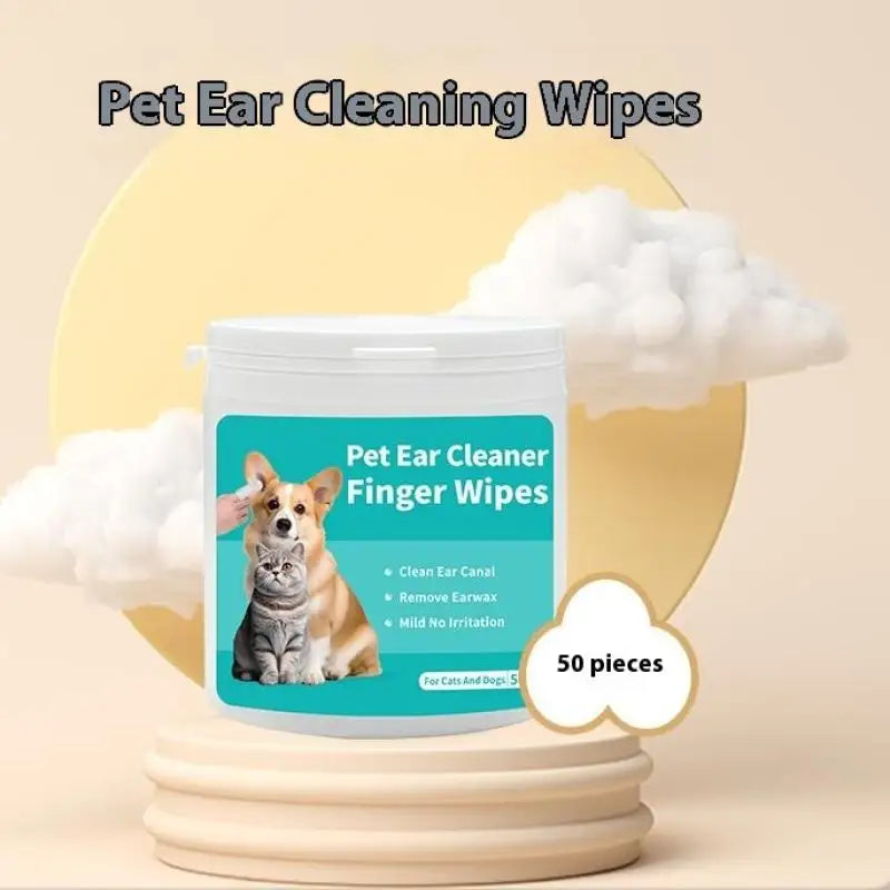 50/100Pcs Pet Cleaning Products Eye Wipes To Remove Tear Marks Clean Ears And Teeth Disposable Finger Wet Wipes Pet Supplies